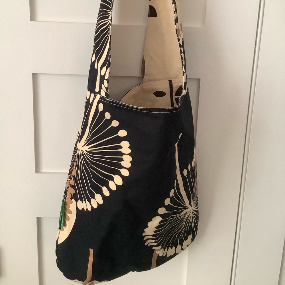 Green Girl World reversible canvas tote